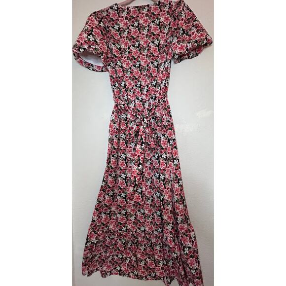 Sweet Salt Dress S Maxi Cherry Blossom Floral Cottage Core Puffed Sleeve - Picture 3 of 13